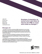 POLICY BRIEF : Stratégies d’adaptation du secteur privé : quel début de réponse des PME en zones semi-arides du Sénégal ?