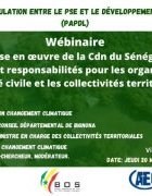 Wébinaire sur le mise en œuvre de la Contribution Nationlale Déterminée du Sénégal : quels rôles et responsabilités pour les OSCs et les collectivités territoriales ?