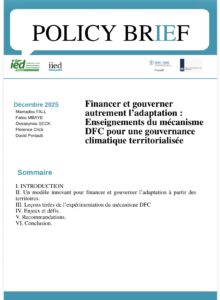 Financer et gouverner autrement l’adaptation : Enseignements du...